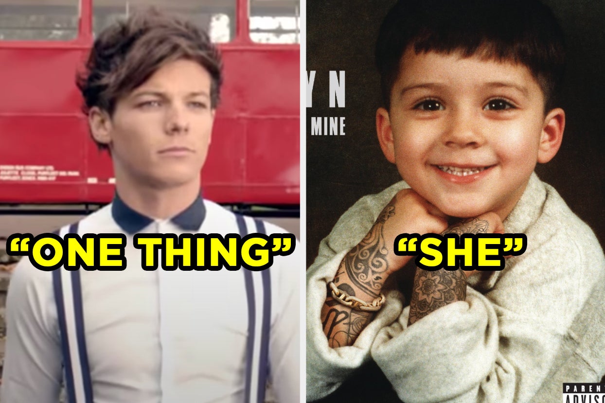 On the left, Louis Tomlinson in the