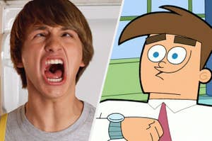 Fred and a grown up Timmy Turner in their respective Nickelodeon movies