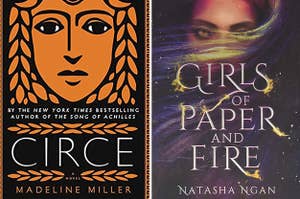 (left) book cover for Circe; (right) book cover for Girls of Paper and fire
