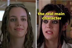 Missy from "Bring it on" is on the left with Janis from "Mean Girls" on the right labeled, "the real main character"