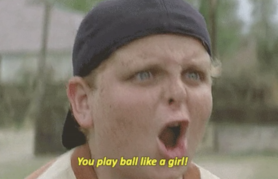 Ham shouting &quot;you play ball like a girl&quot; in The Sandlot