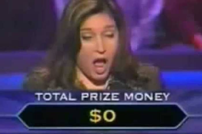 Woman looking shocked with a total prize money of $0
