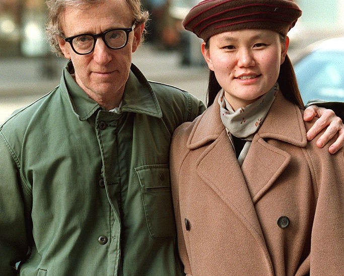 Woody Allen and Soon-Yi posing for a photo on New York