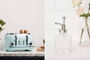 toaster and soap dispenser 