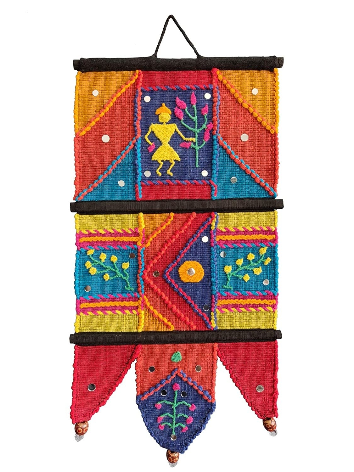 A colourful Warli wall hanging 