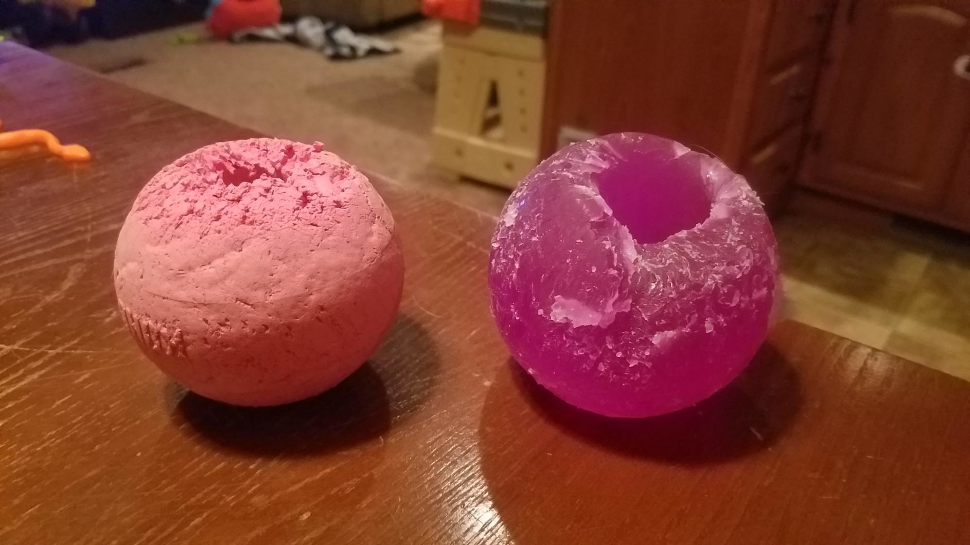 Review photo of before and after the Kong ball