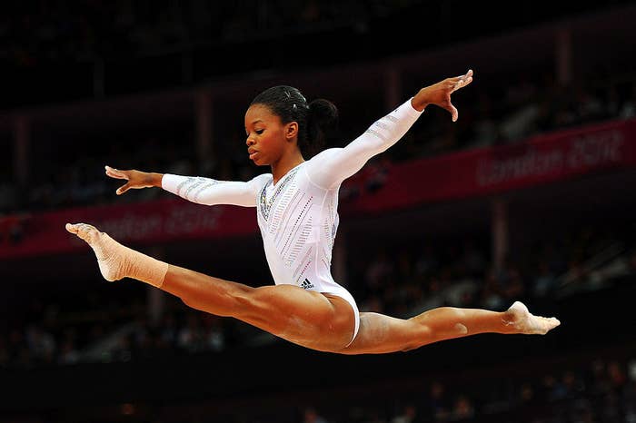 Gabrielle Douglas of the United States competes on the beam during the Artistic Gymnastics Women&#x27;s Beam final during the London 2012 Olympic Games