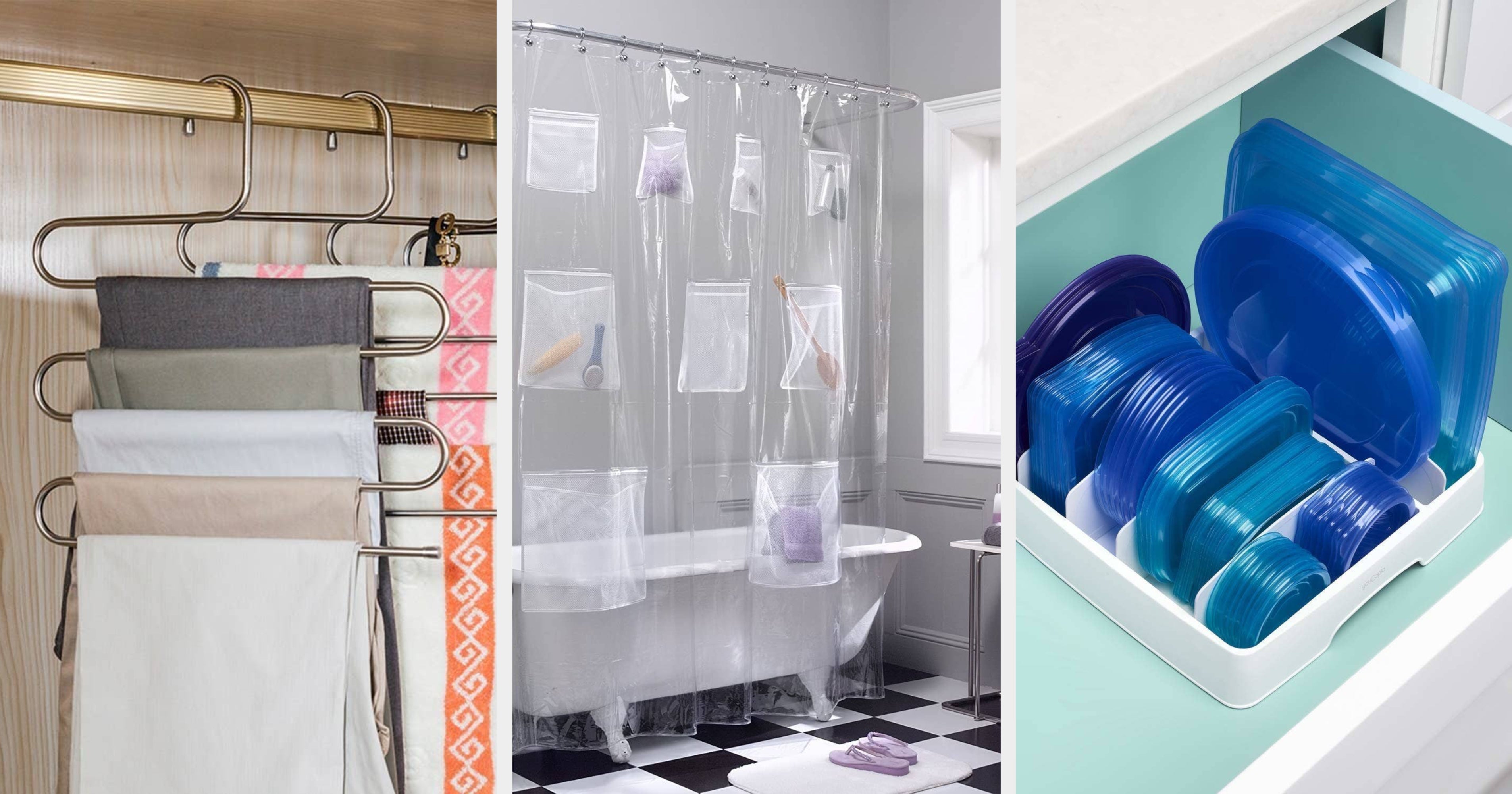 Shower Caddy Shower Storage Rack with 11 Hooks for Hanging Shower Ball and  Razor, Shampoo Holder Organizer No Drilling Shower Shelf with 4 Traceless