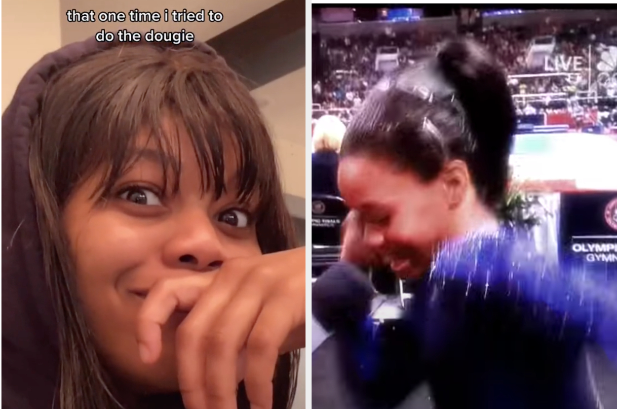 Gabby Douglas Reacts To Dougie Dance At The Olympic Trials