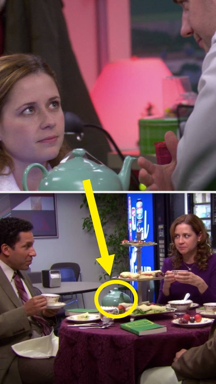 The teapot highlighted in different scenes, seasons apart
