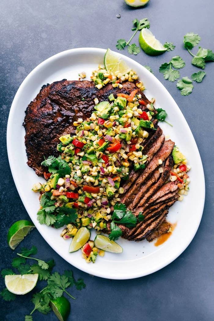Grilled Flank Steak and Vegetables - Damn Delicious