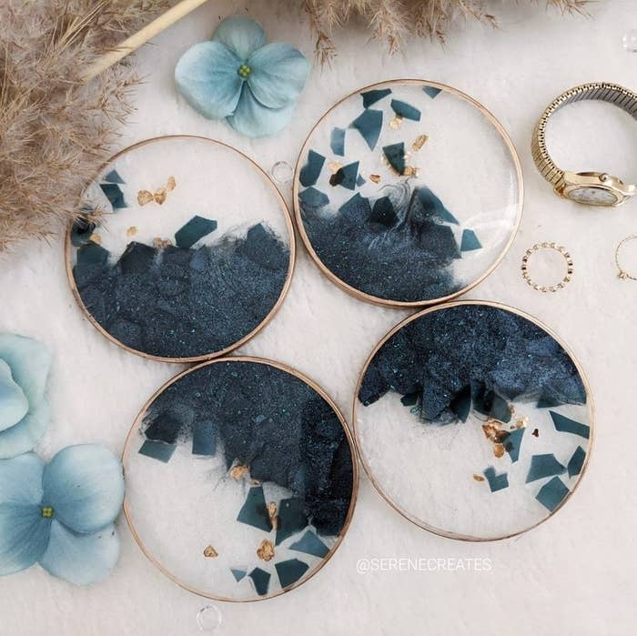 Four circular coasters 