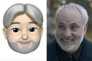 A Memoji is on the left facing Konstantin from "Killing Eve"
