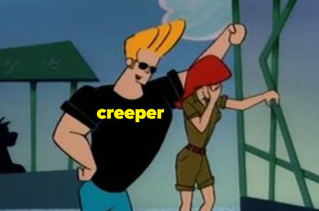 Johnny Bravo hitting on a girl who doesn't want it