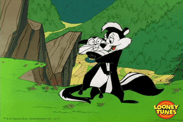 Pepe Le Pew forcing himself on a lady squirrel  