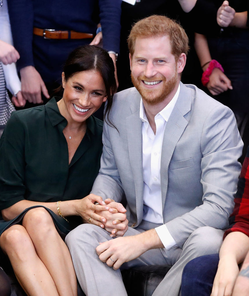 Meghan Harry hold hands on an official visit to the Joff Youth Centre in Peacehaven, Sussex 