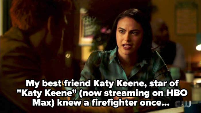 Veronica with the caption &quot;my best friend katy keene star of katy keene now streaming on HBO Max knew a firefighter one...&quot;