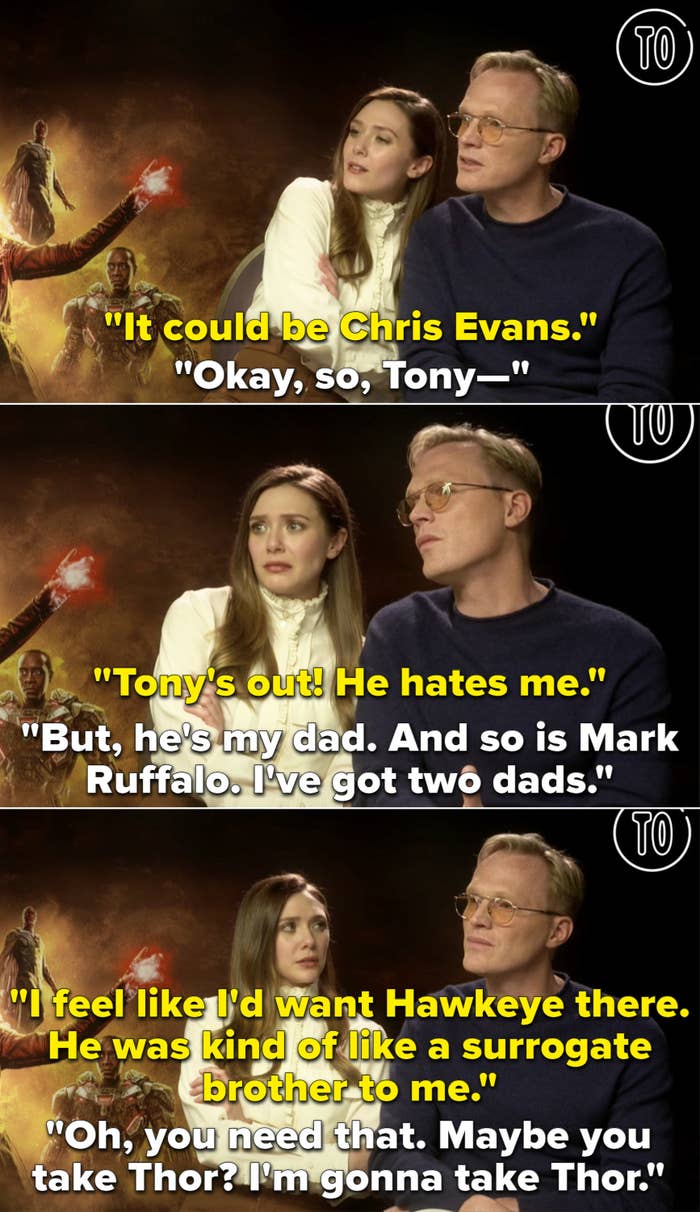 Lizzie saying &quot;Tony&#x27;s out! He hates me.&quot; And Paul responding, &quot;But, he&#x27;s my dad. And so is Mark Ruffalo. I&#x27;ve got two dads&quot;