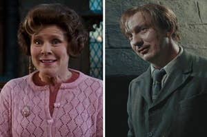 Umbridge on the left and lupin on the right