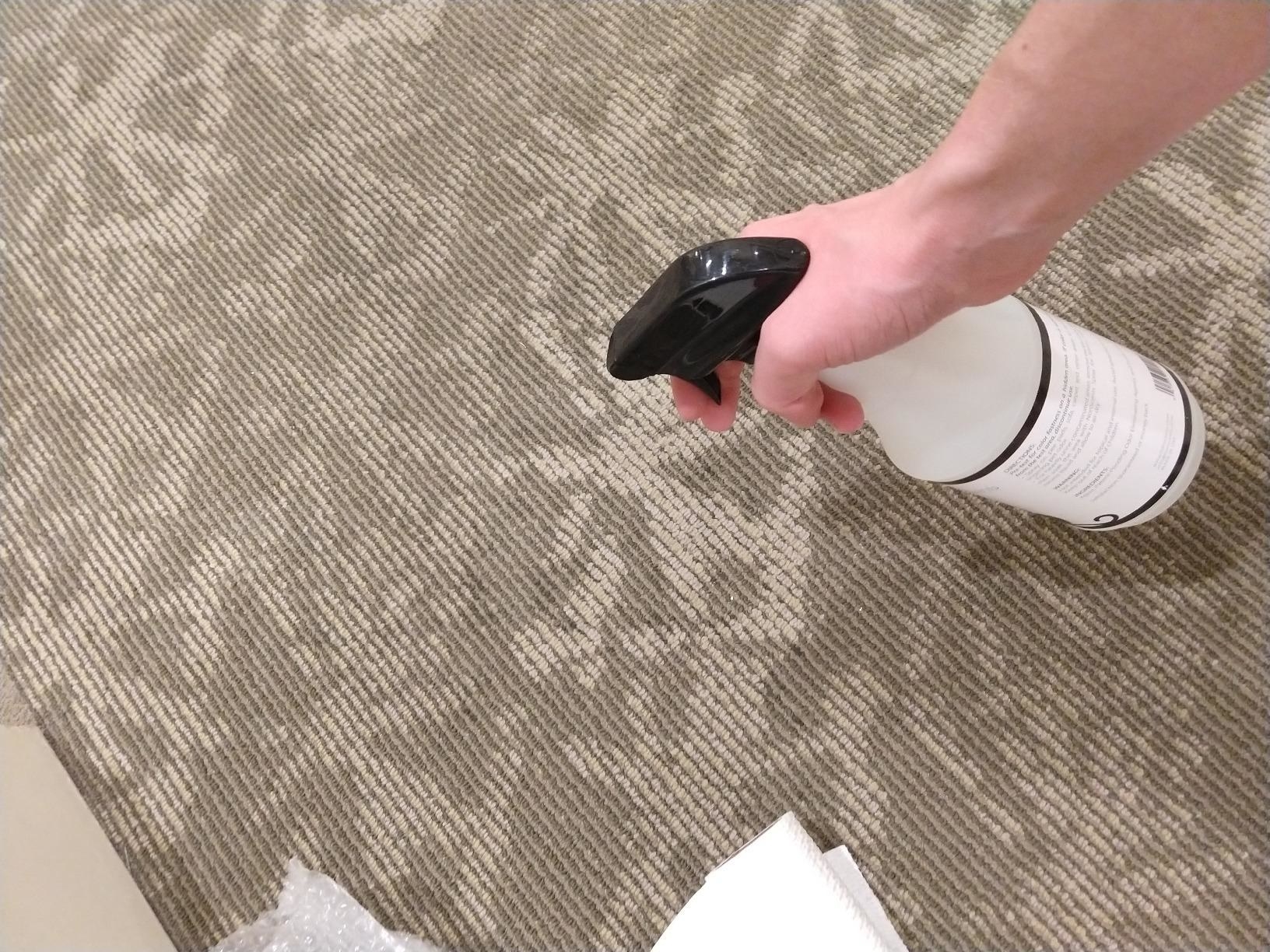 the spray being used on carpet