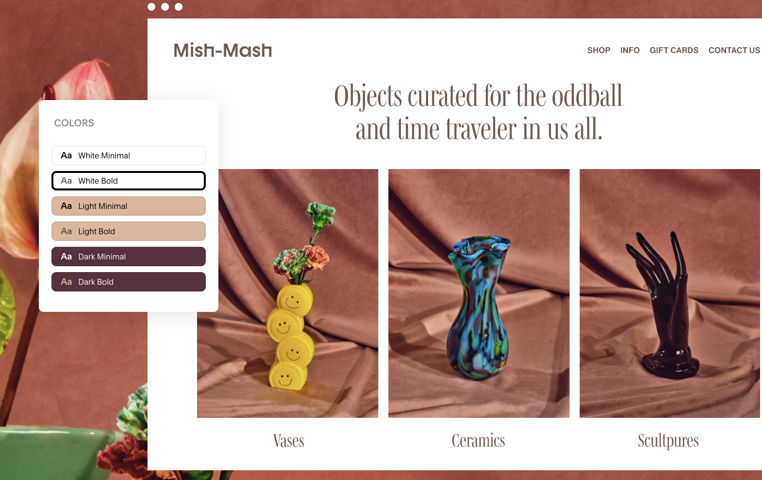Screenshot of Squarespace website builder