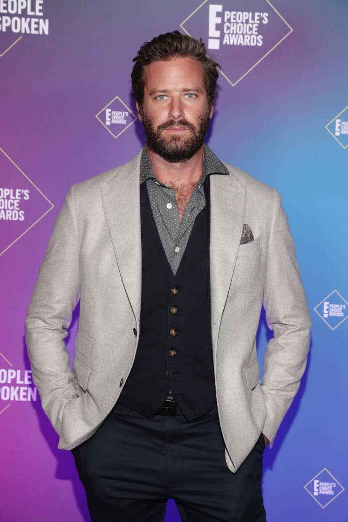 Armie Hammer at the E! People&#x27;s Choice Awards in 2020