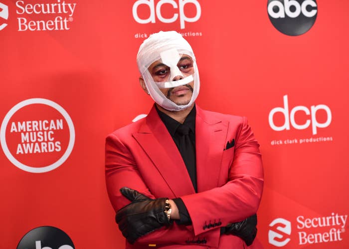 The Weeknd at the 2020 American Music Awards in Los Angeles