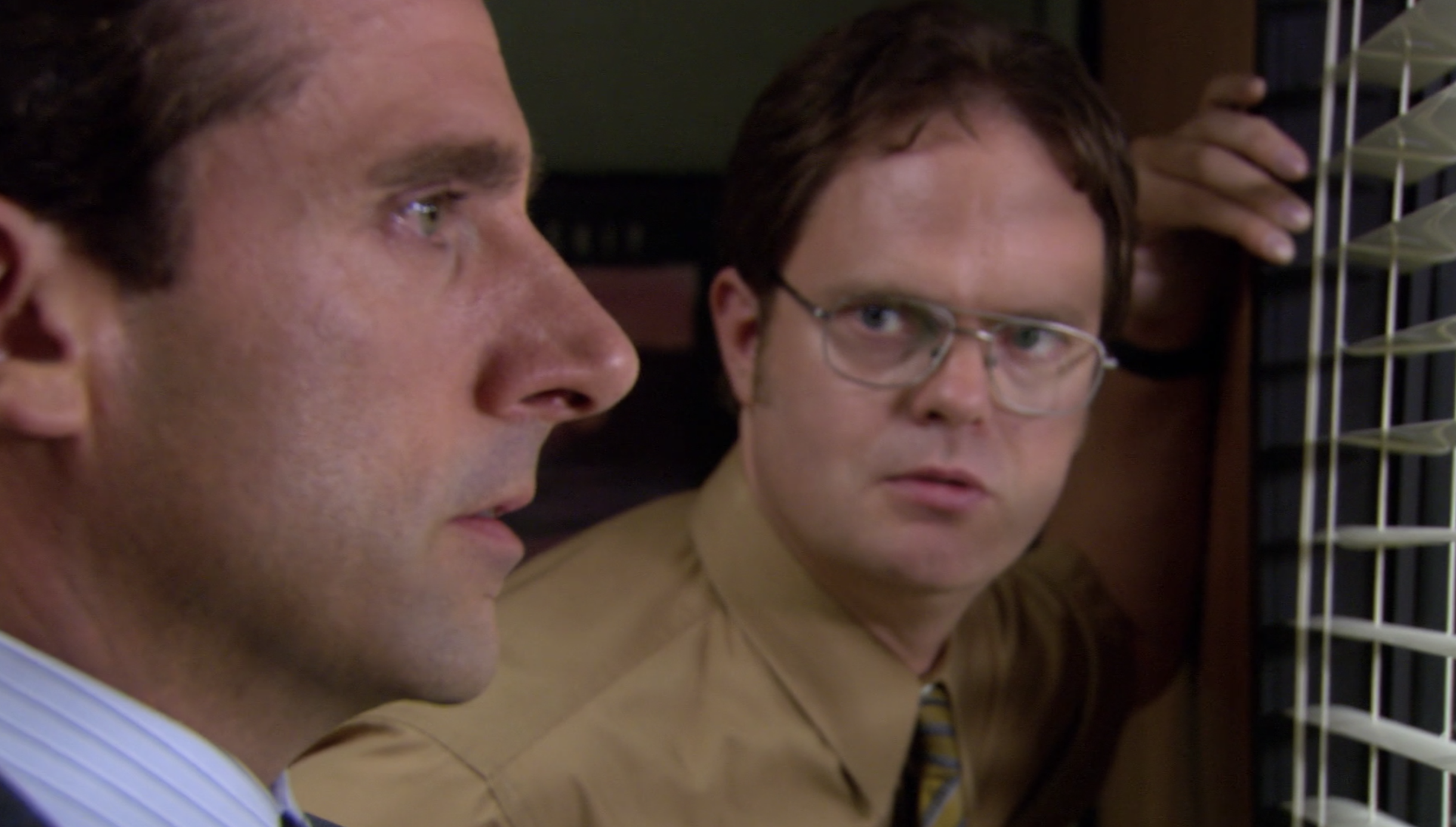 a still of michael scott and dwight schrute in the office