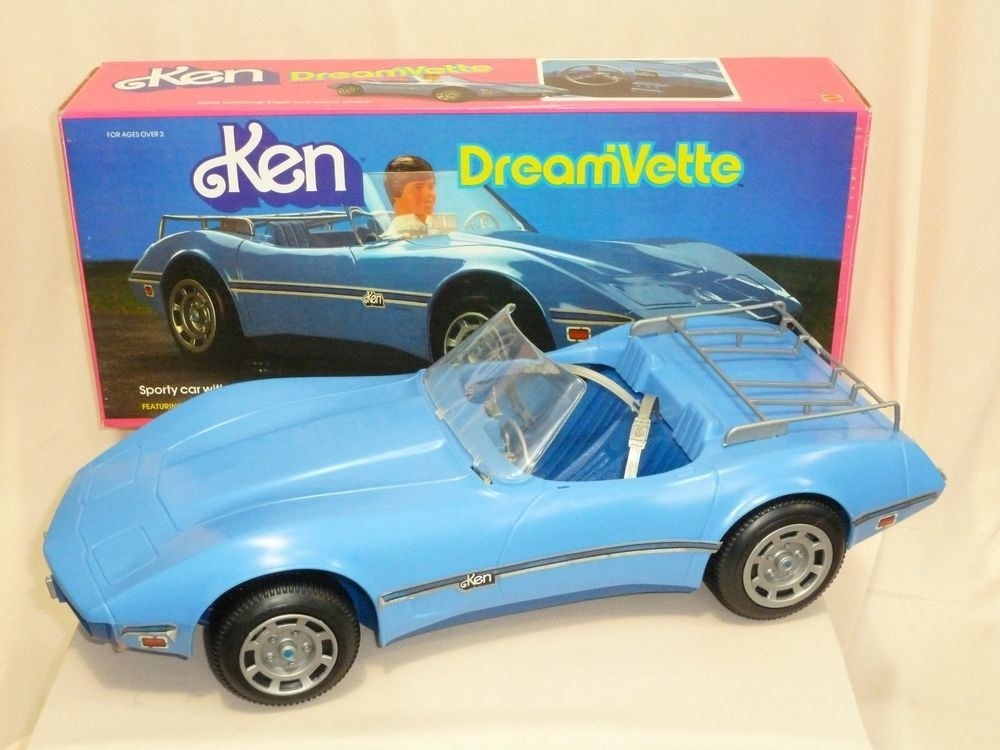 A blue toy Corvette 