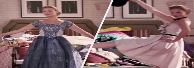 a Bridgerton gown and a '50s gown