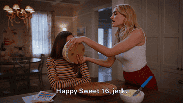Georgia shoves birthday cake in Ginny&#x27;s face on &quot;Ginny &amp;amp; Georgia&quot;: &quot;Happy sweet 16 jerk&quot;