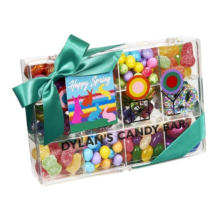 tackle box of spring-theme candy
