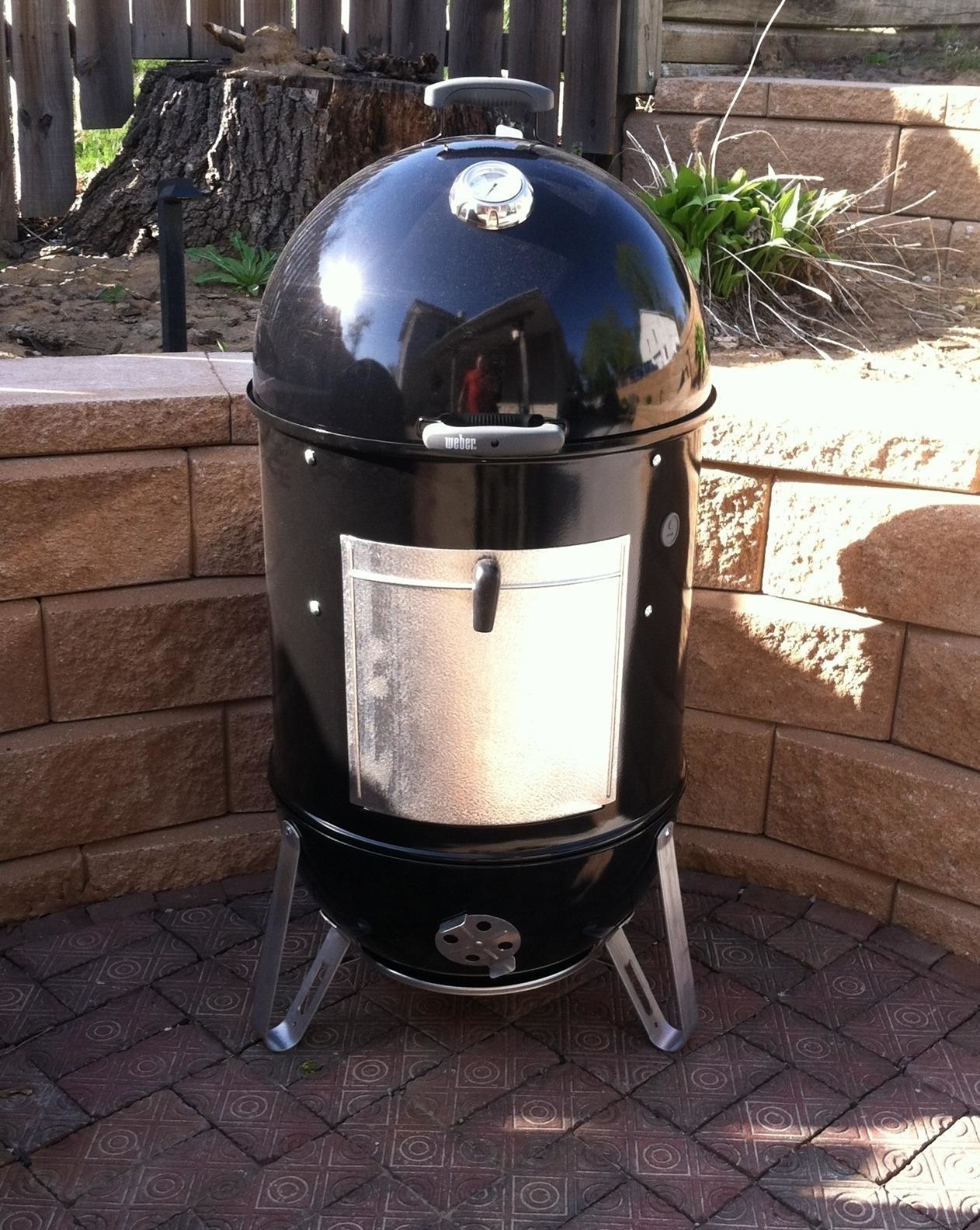 The black smoker in a backyard