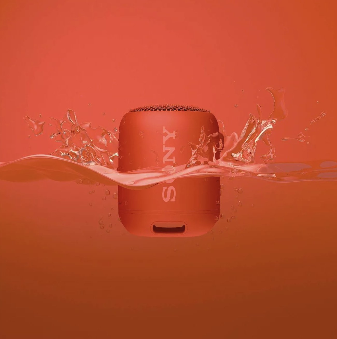 A red Bluetooth Speaker