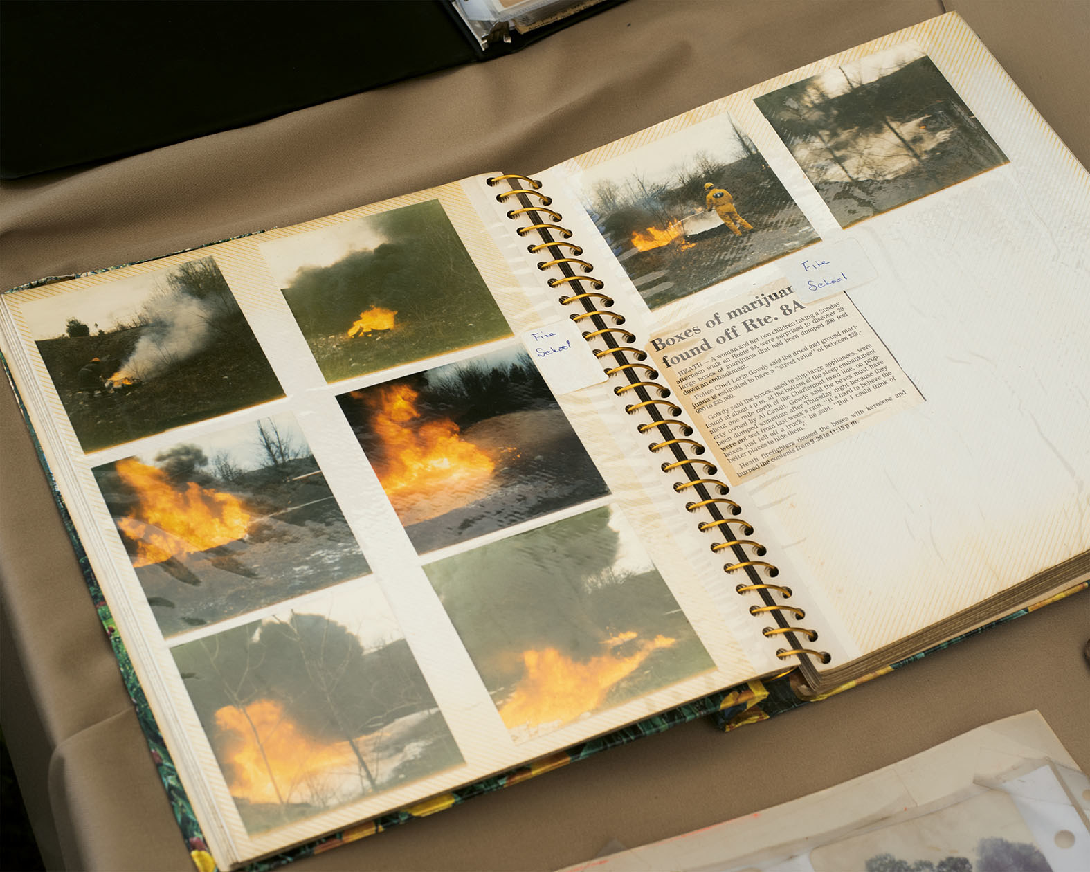 A photo album of brush fires