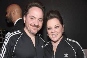 Ben Falcone (L) and Melissa McCarthy attend the 2019 Vanity Fair Oscar Party hosted by Radhika Jones at Wallis Annenberg Center for the Performing Arts on February 24, 2019 in Beverly Hills, California