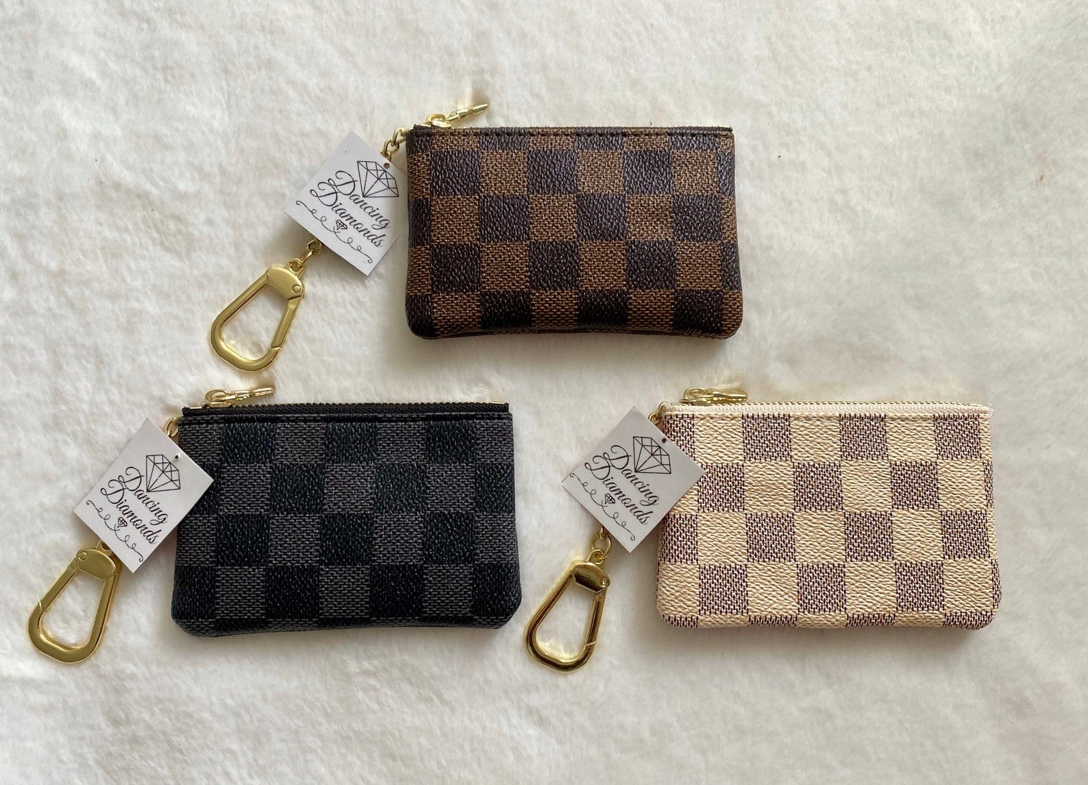 checkered key pouches