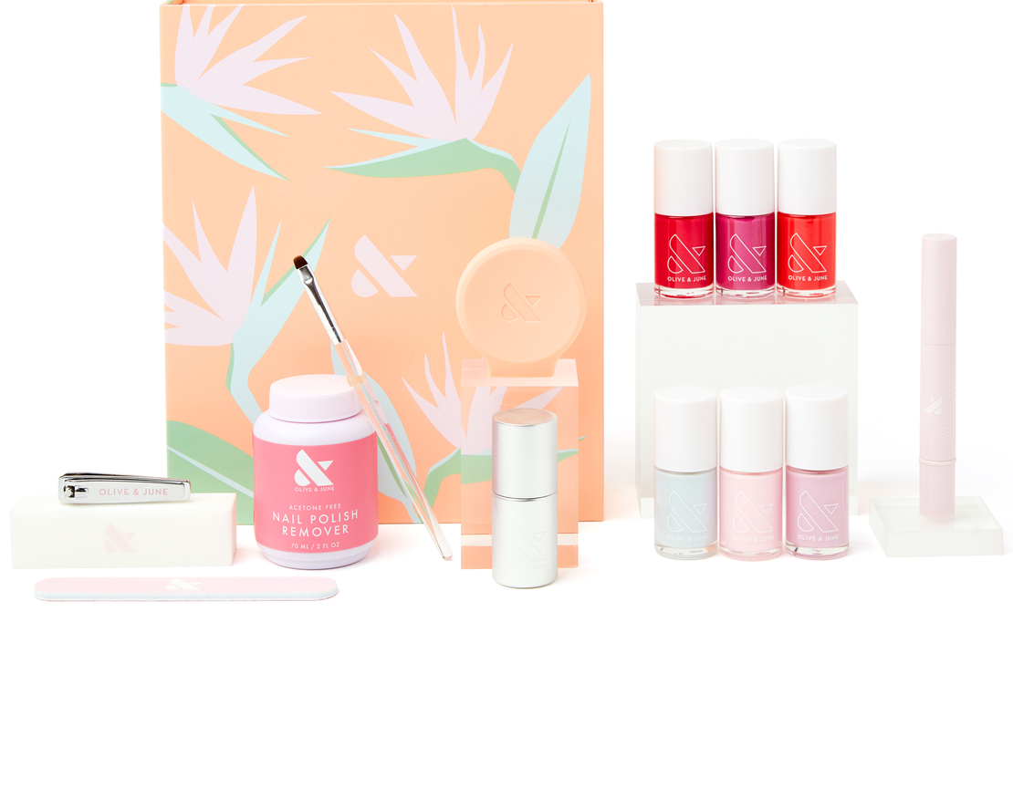 the kit in pretty tropical print packaging