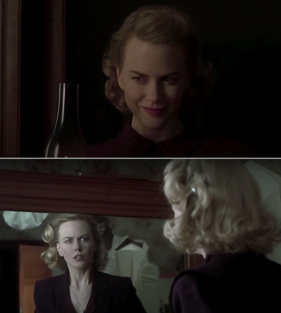 Nicole Kidman looking at her reflection in "The Others"