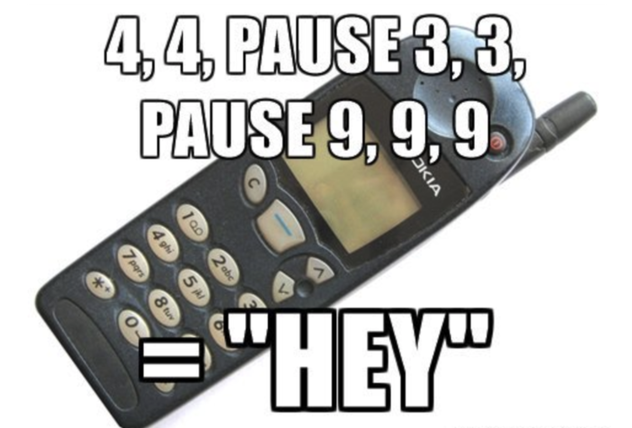 Meme about typing numbers for T9