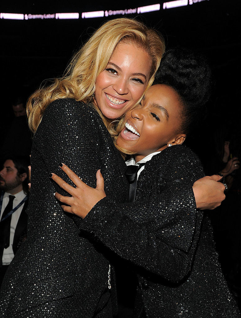 Janelle and Beyoncé hugging