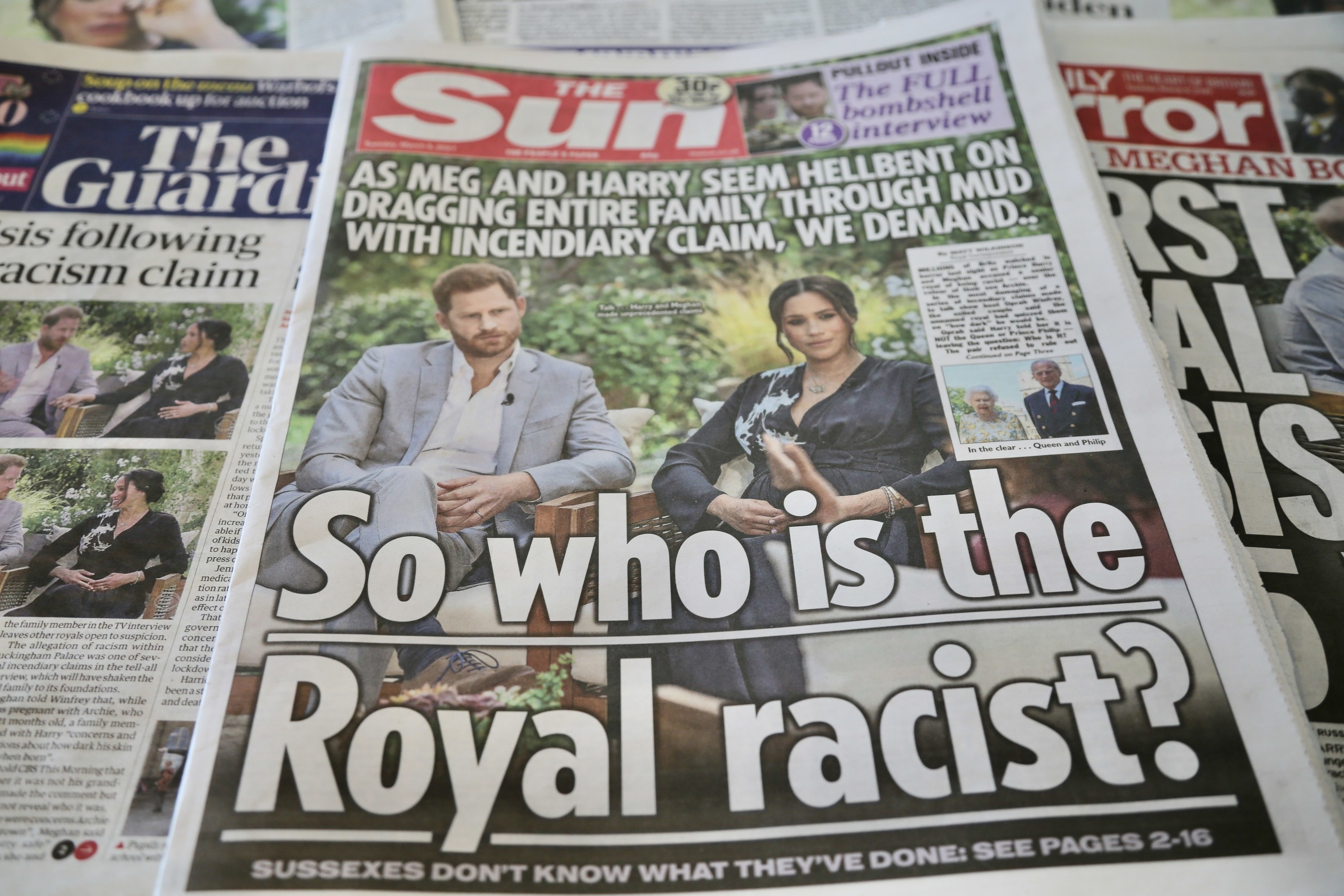 The front page of the Sun reads: &quot;So who is the Royal racist?&quot;