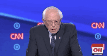 GIF of Bernie Sanders saying &quot;You&#x27;re wrong&quot;
