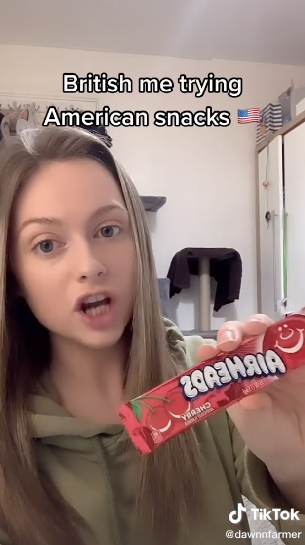 Dawn holding a cherry Airhead