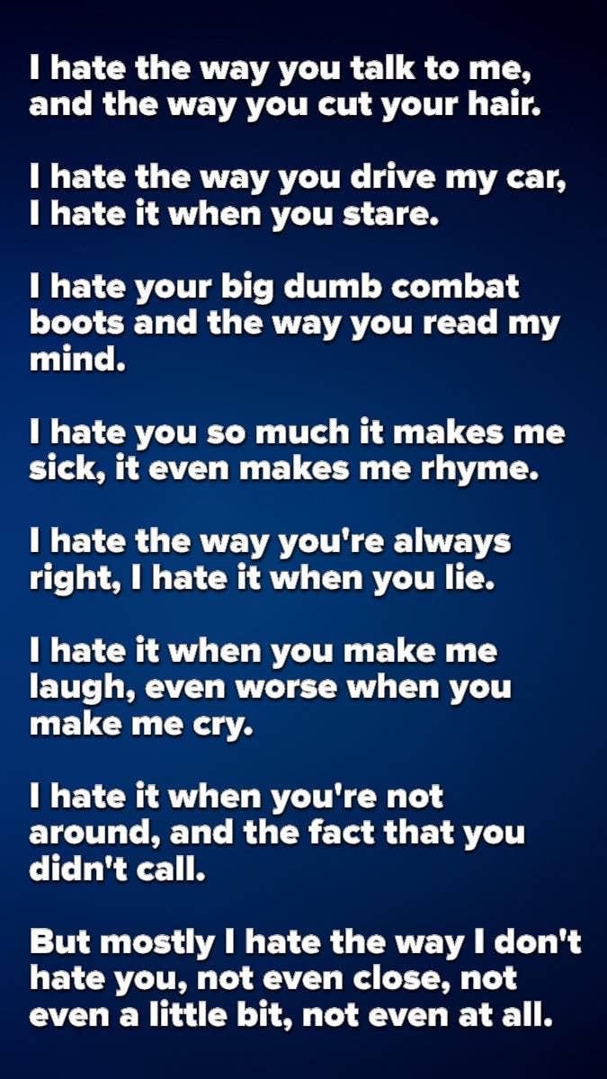 Do You Remember The 10 Things I Hate About You Poem