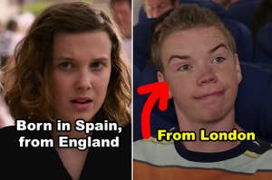 Side-by-side of Millie Bobby Brown and Will Poulter