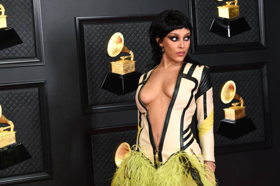 Doja Cat Wore A Motorcycle Dress To The 2021 Grammys