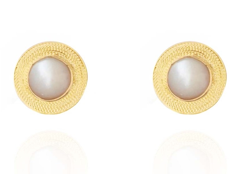 Pearl earrings. 
