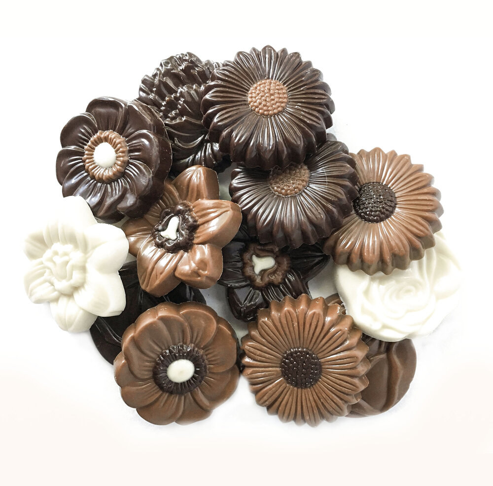 Tasty chocolate flowers. 