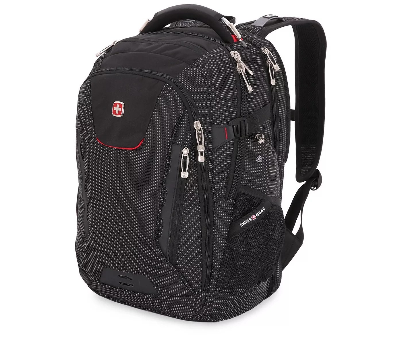 The black Swissgear backpack